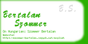 bertalan szommer business card